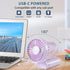 Handheld Mini Fan, 3 in 1 Portable Fan with USB Rechargeable, 3000mAh Battery, 180° Foldable with 5 Speed Wind (Purple)