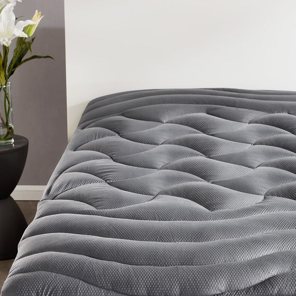 SLEEP ZONE Cooling Queen Mattress Topper, Premium Zoned Cool Mattress Pad Cover, Breathable Washable, Deep Pocket