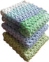 LarisaKnits Set 3 Cotton Pastel Dish Rags Crochet Reusable Washcloth Knitted Volume Kitchen