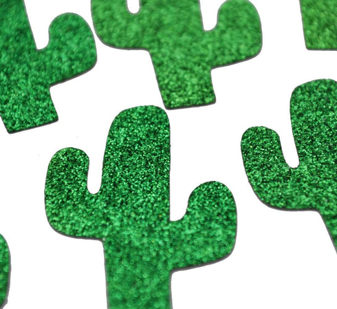 Glitter Green Cacti Confetti Decoration, 100Pcs/pack for Fiesta Engagement, Wedding, Bridal Shower, Bachelorette