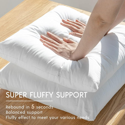 Phantoscope Premium Outdoor Pillow Inserts - Pack of 2 Square Water Resistant Polyester Throw Pillows, 16 X 16 inches