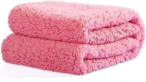 Reafort Ultra Soft Sherpa Body Pillow Cover/Case - 21"x54" with Zipper Closure, Pink