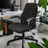 Black Leopard Print Office Chair Cover, Removable Computer Chair Slipcovers with Elastic Bottom Universal Rotating Desk