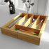 Bamboo Drawer Organizer, Expandable Cutlery Tray, Adjustable Utensils Holder for Storing Silverware in Kitchen, Bedroom