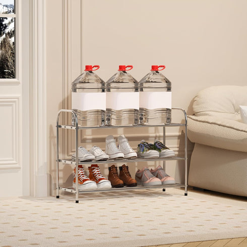 Botion 3 Closet, Frame(3 Tier Expandable Shoe Rack for Stainless Steel Shoe Shelf, Strong Weight Capacity Shoes