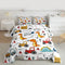 Feelyou Construction Comforter Set Kids Cartoon Dinosaur Comforter Cover Set for Boys