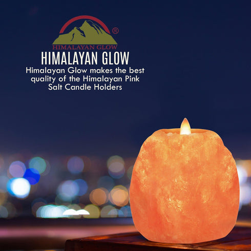 Himalayan Glow Hand Carved Himalayan Salt Candle Holders - Home Decor Night Light