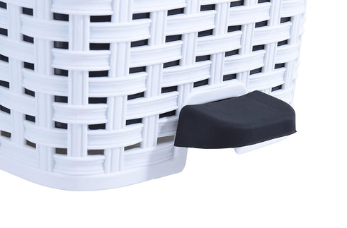 Superio Wicker Trash Can, 3.1 Gallons, White