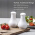 WM Bartleet & Sons 1750 Traditional Porcelain Salt & Pepper Pot Shaker Cruet Set, 13cm – White