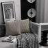 DEZENE Tan Throw Pillow Cases 22x22, 2 Pack Original Striped Velvet Square Decorative Pillow Covers for Farmhouse Couch