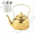 ZENFUN 1.4L(47 FL OZ) Stainless Steel Teapot with Infuser, Vintage Stovetop Water Kettle, Small Teapot, Antique Water Boilers Mini Tea Kettle for Induction/Gas by ZENFUN