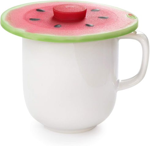 Charles Viancin Set of 2 Watermelon 4” Silicone Drink Covers - BPA-Free, Dishwasher Safe, Airtight Seal