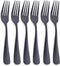 Matte Black Dinner Fork Set, GoGeiLi Stainless Steel Flatware, 8.0-inch, Service for 6, Dishwasher Safe