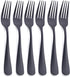 Matte Black Dinner Fork Set, GoGeiLi Stainless Steel Flatware, 8.0-inch, Service for 6, Dishwasher Safe