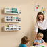 16.5 Inch Set 3 Floating Wall Nursery Book Shelves for Bedrooms Kids White Wooden Baby Book Shelf for Kids Rooms