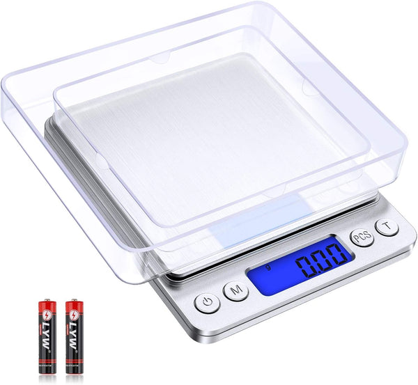 Digital Kitchen Scale with 2 Trays - Diyife 500g/0.01g High Precision Food Scale with LCD Display, Mini Gram Scale