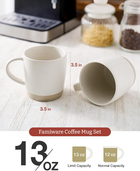 Set 6, 13 oz Set, Set famiware Coffee Mugs of Milkyway Mug Ceramic Cup with Handle for Coffee, Tea, Cocoa, Milk, Matte