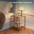 2-Tier Storage,13.3" 11.8" 19.7",Modern SAYGOER Glass Side Table Small Gold End Table for Narrow Space Square