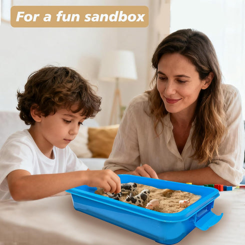 SailStart 4 (3.8L) 3 Pack, Qt Sensory Bin With Lid - Stackable Storage Sensory Bins with Lids, Portable Sandbox