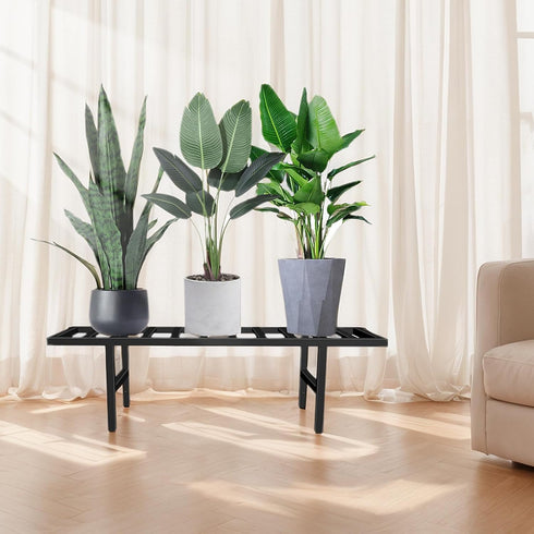 LLAXERGU 1-Tier Plant Stand Indoor Outdoor, Heavy Duty Iron Pedestal Stands Metal Plant Stand for Indoor Outdoor
