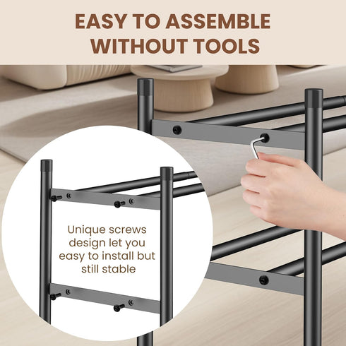 3-Tier Closet Closet AceMining Expandable Shoe Rack, Adjustable Shoe Rack Shoe Organizer Shoe Shelf, Free Standing Shoe