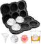 Mikiwon Ice Cube Tray, 2 inch Rose Ice Cube Trays with Covers, 6 Cavity Silicone Rose Ice Ball Maker for Cocktails