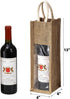 Peohud 3 Pack Burlap Wine Bottle Bags, Jute Wine Gift Bag with Window and Handle, Reusable Wine Carrier Tote Bags for Wedding Birthday Party Christmas Holiday