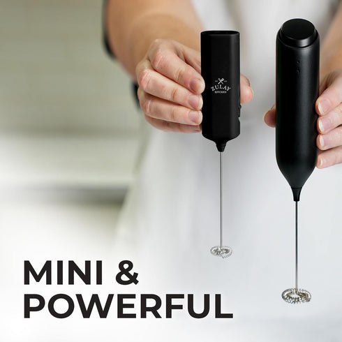 Powerful Handheld Milk Frother Wand - Electric Hand Mixer for Coffee, Mini Froth Drink Mixer for Lattes, Black