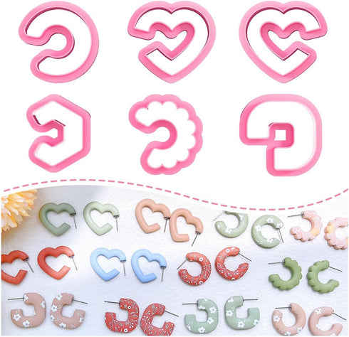 Keoker Clay Cutters for Polymer Clay Jewelry, 5 Shapes Potted Plant Cutters for Earrings Making