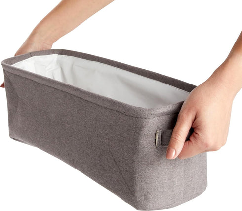 Juvale Toilet Paper Storage Basket for Bathroom Organizing, Rectangular Bin for Fabric Storage, Counter (Gray, 16 x 6 x