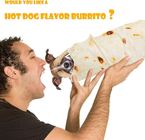 Blanket(41 Inches) SILUI Tortilla Burrito Blanket White Elephant Gifts for Kids Useful Baby Stuff Funny Novelty Food