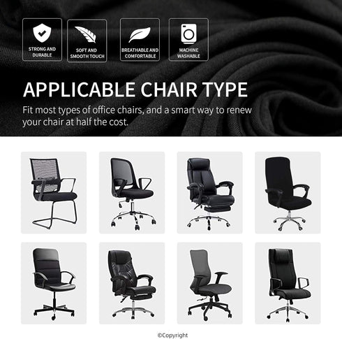 DIVA EN CAMINO DEC Office Chair Cover - Stretchable Universal Computer Chair Covering, Durable Zipper, Navy