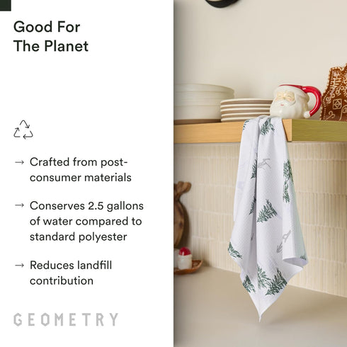 GEOMETRY Christmas Kitchen Towels - Quick Dry Microfiber Cloth Dish Towels for Kitchen Drying - Premium Quick Dry Towel