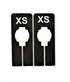 NAHANCO QSDBWKIT2 Black Rectangular Clothing Size Dividers with White Print for XS-XL, Kit of 25