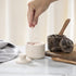 SIMPLURA STUDIO (3.5oz) Countertop Beige Marble Salt Cellar with Lid - Scratch-resistant & Easy-to-Clean Salt