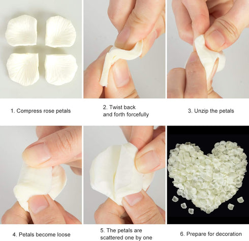 Attmu 3200 Pcs Artificial Rose Petals, Valentines Day Decorations for Home, Fake Flower Petals for Wedding