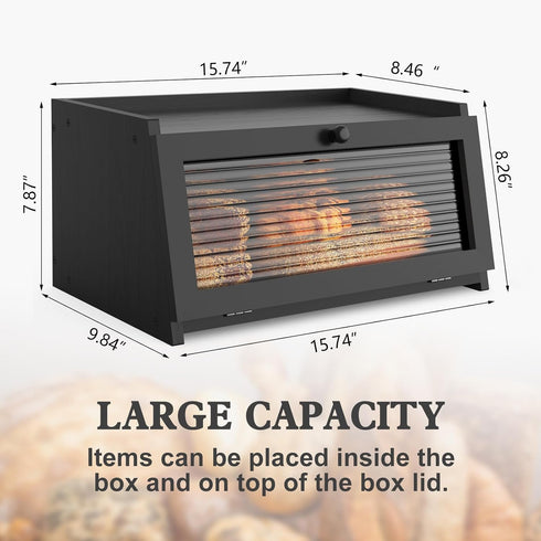 Countertop LOHASOK Bread Box for Kitchen Large Bread Box Farmhouse Bread Container Bread Storage with Window Bread