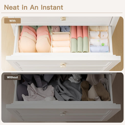 14 Pack Closet Criusia Drawer Organizer Clothes, Dresser Organizer for Baby Clothes, Underwear, Sock- Foldable