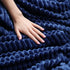 Clara Clark Cut Plush Fleece Throw Blanket, Lightweight Super Soft Fuzzy Luxury Bed Blanket (50x60) Navy Blue