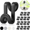 Mlici Clothes Hanger Connectors - 60 Pcs Heavy Duty Plastic Mini Hooks for Space Saver Closet Organizer, Black