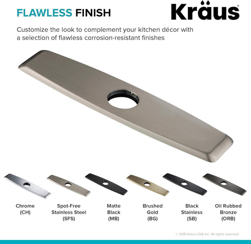 KRAUS Deck Plate for Kitchen Faucet - Spot Free Stainless Steel, DP02SFS