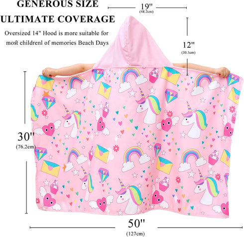 Towel,30" 50" 3-10 UOMNY Unicorns Hooded Towels for Kids,Soft Kids Beach x for Years Girls,Hooded Bath Towel,Toddler