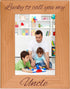 CustomGiftsNow Lucky To Call You My Uncle - Engraved Wooden Picture Photo Frame, Natural Alder Hanging/Tabletop