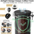 2.2lbs 39oz,Black Veken Large Coffee Canister with Window, Kitchen Food Storage Airtight Stainless Steel Container