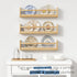 Set 3, 24 Inch Harwaya Natural Wood Wall Bookshelf for Kids Bedroom of Wooden Floating Nursery Book Shelves for Baby