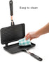 SOUJOY Sandwich Maker, Non-stick Grill Panini Maker with Handle, Stovetop Toasted Aluminum Flip Pan for Indoor Outdoor