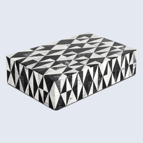 Handmade Harlequin Collection Decorative Jewelry Box Organizer, Antique Coffee Table Storage for Keepsakes and Trinkets