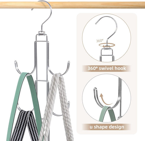 2 Pack Purse Hanger Organizer for Closet - Handbag Storage Organizer for Bags, Belts, Hats, Scarves, Ties