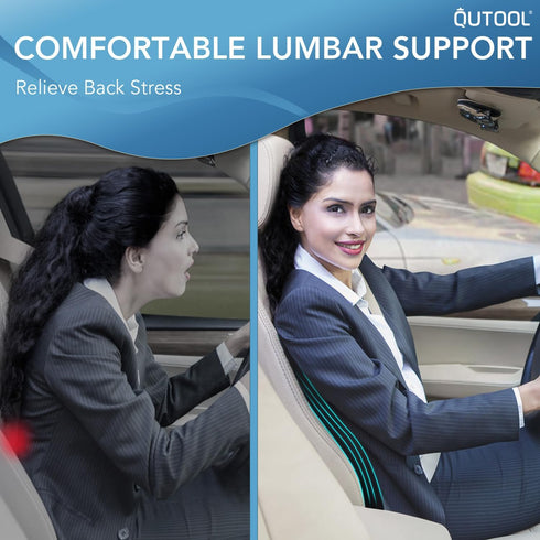 QUTOOL Lumbar Support Pillow for Car, Truck Accessories Travel Essentials, Memory Foam Back Cushion for Driving Seat