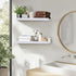 12" Set 2 Muzilife Small Floating Wall Ledge Shelves with Lip - of Wood Floating Shelves - White Wall Mounted Picture